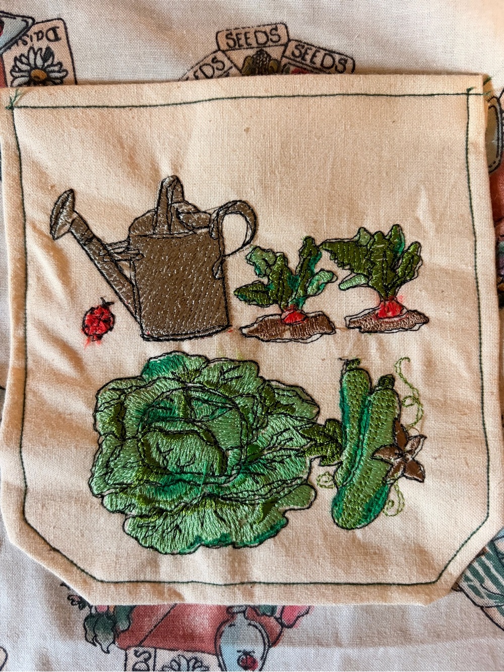 Embroidered Garden Tote Bag